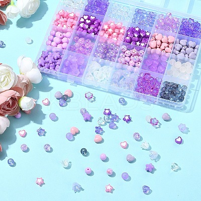 DIY Round Star Flower Acrylic Beads Bracelets Making Kits DIY-YW0009-95-1