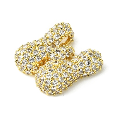 Rack Plating Brass Clear Cubic Zirconia Pendants KK-S378-01G-W-1