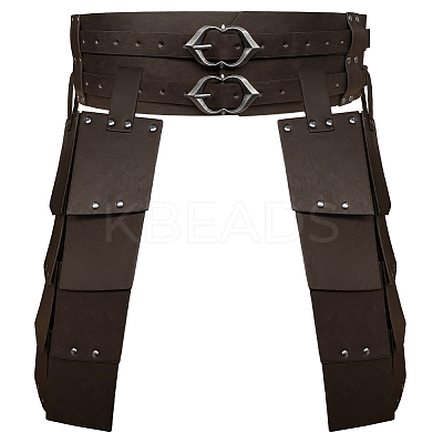 Medieval PU Imitation Leather Thigh Waist Armor AJEW-WH20054-091B-1