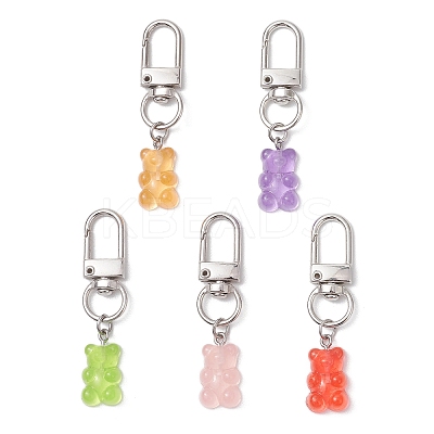 Bear Resin Pendant Decoration HJEW-JM02599-1