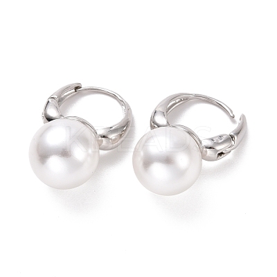 Plastic Pearl Hoop Earrings EJEW-A072-15P-1