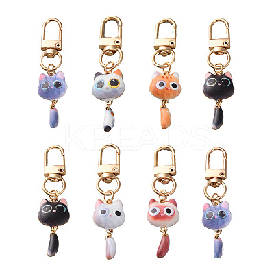 12Pcs 6 Colors Zinc Alloy Pendant Decorations KEYC-CJ0001-16-1