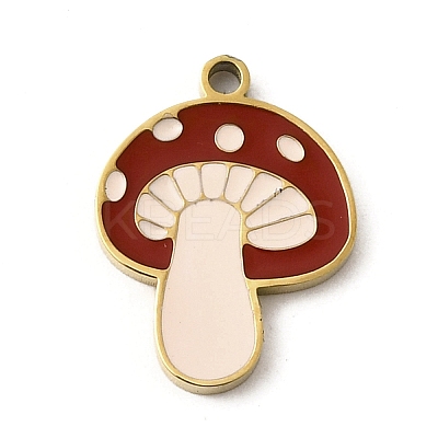 304 Stainless Steel Enamel Pendants STAS-I336-33G-1