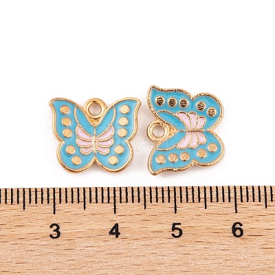 Light Gold Plated Alloy Enamel Pendants FIND-Q100-04KCG-1