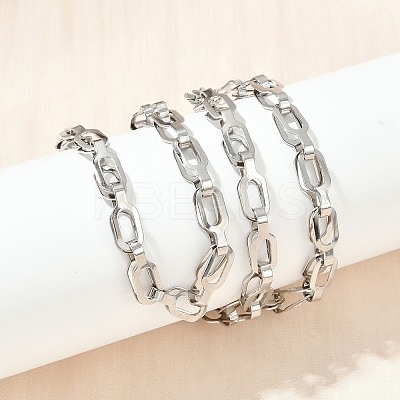 304 Stainless Steel Link Chain Necklaces for Women Men NJEW-Z093-01P-1