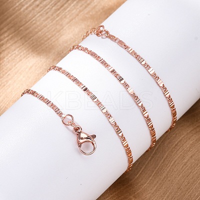 Brass Oval Link Chain Necklaces for Women NJEW-D302-10RG-1