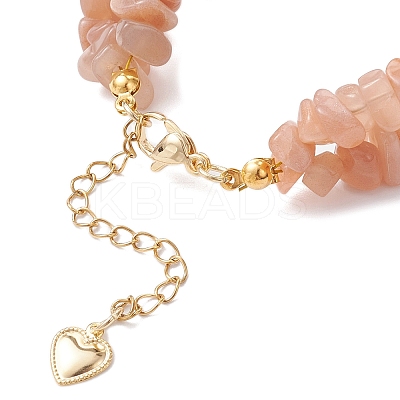 Natural Sunstone Chip Beaded Bracelets for Women BJEW-JB12306-03-1