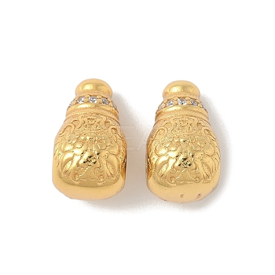 Matte Gold Color 925 Sterling Silver 3 Hole Guru Beads STER-R014-04G-1