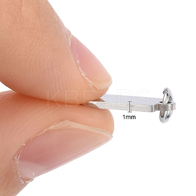 Anti-Tarnish 304 Stainless Steel Pendants STAS-I311-31B-P-1