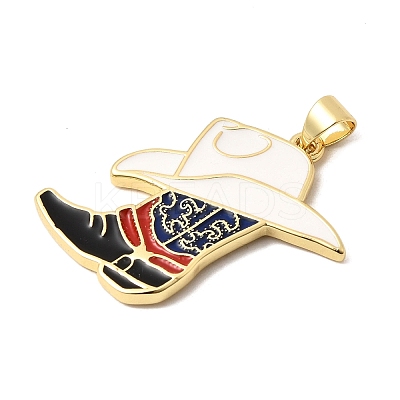 Brass Enamel Pendants KK-A296-48D-G-1