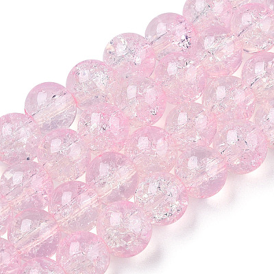 Transparent Crackle Baking Paint Glass Beads Strands X1-DGLA-T003-01A-14-1
