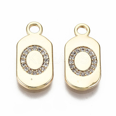 Brass Micro Pave Clear Cubic Zirconia Pendants KK-S360-052O-NF-1