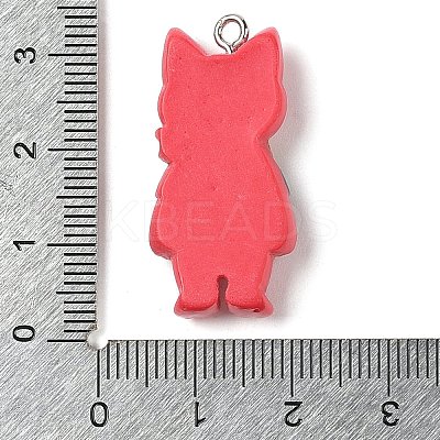 Opaque Resin Cat Pendants RESI-S399-07E-1