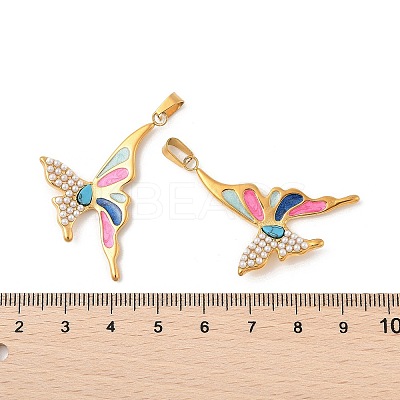 304 Stainless Steel Enamel Pendants STAS-L280-22G-1