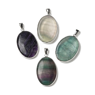 Natural Fluorite Pendants G-M415-01P-04-1