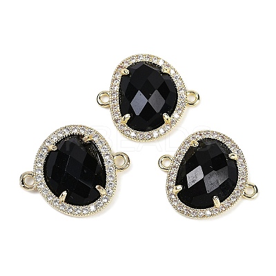 Natural Obsidian Faceted Oval Links G-B126-01G-01-1