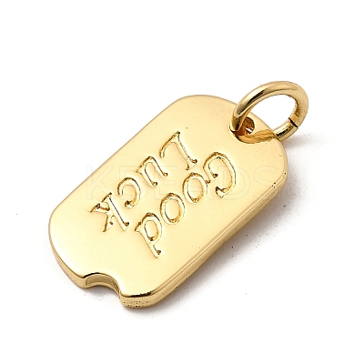 Brass Oval with Good Luck Pendants KK-I360-037G-1