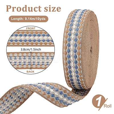 10 Yards Polyester Jacquard Ribbon OCOR-WH0101-187D-1
