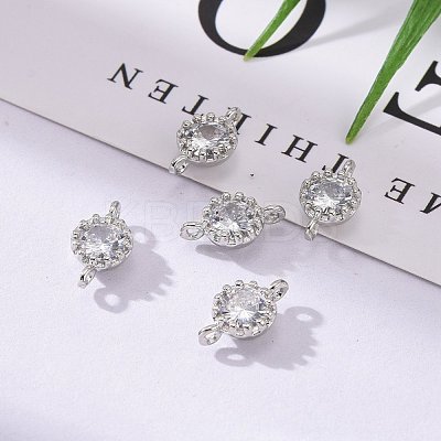 Flower Brass Micro Pave Cubic Zirconia Links X-ZIRC-L054-09P-NR-1
