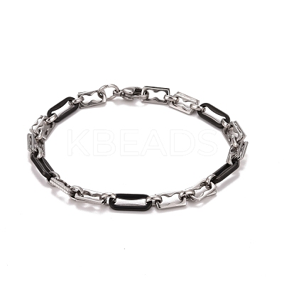 201 Stainless Steel Oval Link Chain Bracelets STAS-E160-08EBP-1