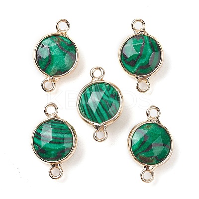 Synthetic Malachite Connector Charms G-C102-09G-G-1