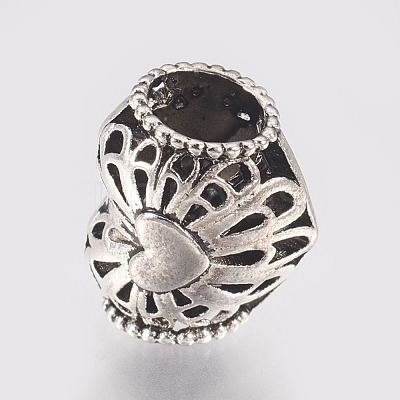 Hollow Alloy European Beads MPDL-L016-11AS-1