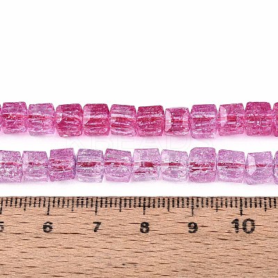 Crackle Transparent Glass Beads Strands GLAA-N062-6mm-07-1