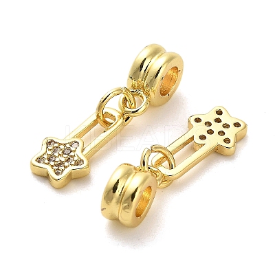 Rack Plating Brass Micro Pave Cubic Zirconia Charms KK-S398-06B-1