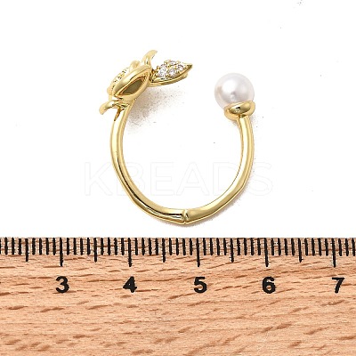 Brass Micro Pave Cubic Zirconia Cuff Rings RJEW-P166-03G-01-1
