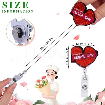 Glittered Acrylic & ABS Plastic Badge Reel AJEW-SZ0002-47G-1