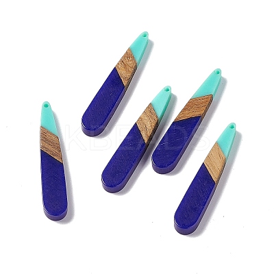 Opaque Resin & Walnut Wood Pendants RESI-M027-12B-1