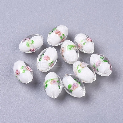 Handmade Silver Foil Glass Lampwork Beads X-LAMP-Q030-02P-1