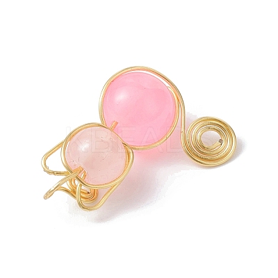 Imitation Jade Glass Beads Pendants PALLOY-JF02480-05-1