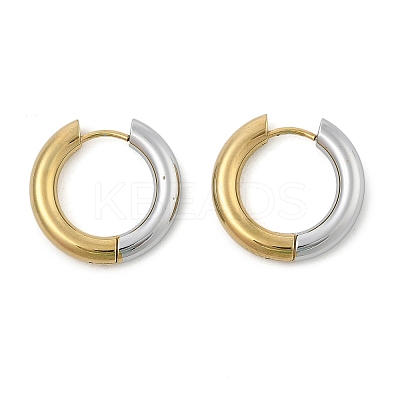 201 Stainless Steel Two Tone Hoop Earrings EJEW-Q002-01G-06-1