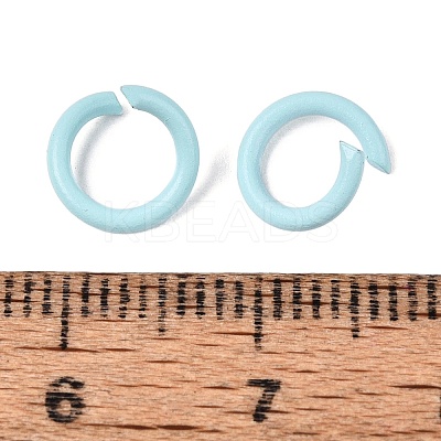 Spray Painted Iron Open Jump Rings IFIN-T017-04B-10-1