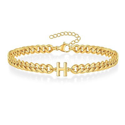 Letter 304 Stainless Steel Link Bracelets FS-WG7830E-07-1