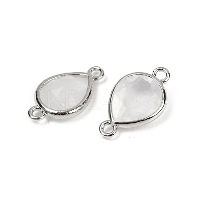 Natural Quartz Crystal Faceted Connector Charms G-L514-048G-03-1