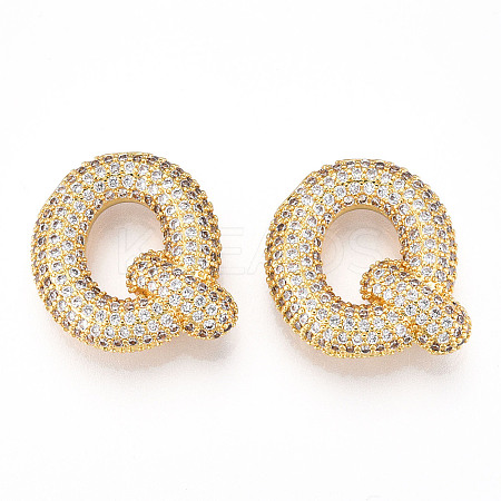 Brass Micro Pave Cubic Zirconia Pendants KK-N254-06G-Q-1