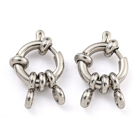Non-Tarnish 304 Stainless Steel Spring Ring Clasps STAS-G190-17P-C-1