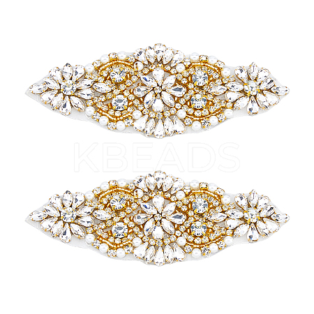 2Pcs Alloy with Rhinestone Sewing Decorate DIY-FH0006-82G-1