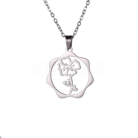 Non-Tarnish 304 Stainless Steel Pendant Necklaces PW-WG57218-07-1