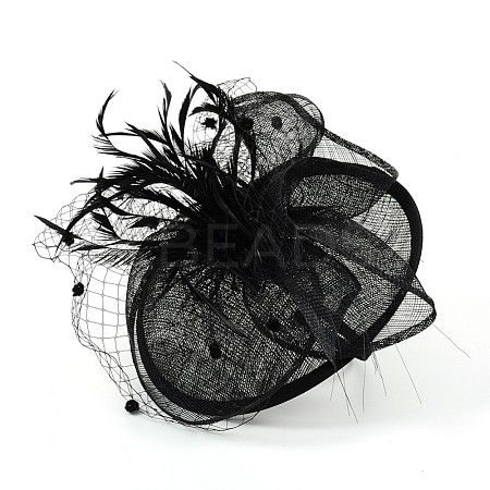 Elegant Black Fascinators UK for Weddings OHAR-S170-05-1