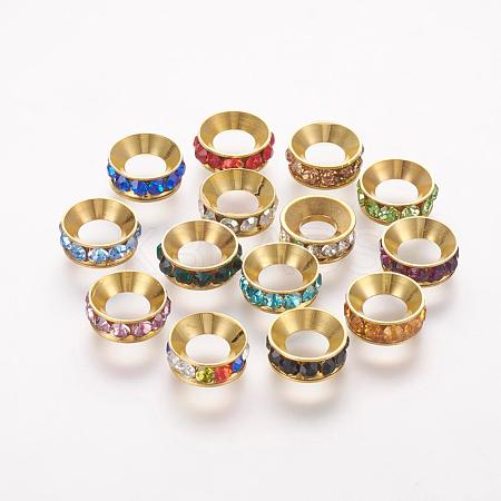 Brass Spacer Beads with Grade A Rhinestone RB-K050-9mm-B02-1