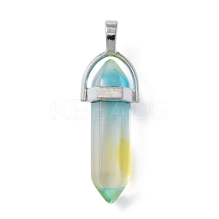 Faceted Bullet Glass Pointed Pendants GLAA-CJC0001-16A-1