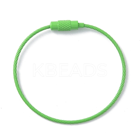 Baking Paint Stainless Steel Cable Wire Keychain AJEW-WH0413-15D-1