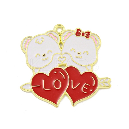Valentine's Day Alloy Enamel Pendants ENAM-Z015-03G-06-1