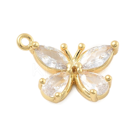 Brass Micro Pave Cubic Zirconia Pendants KK-D283-24G-1