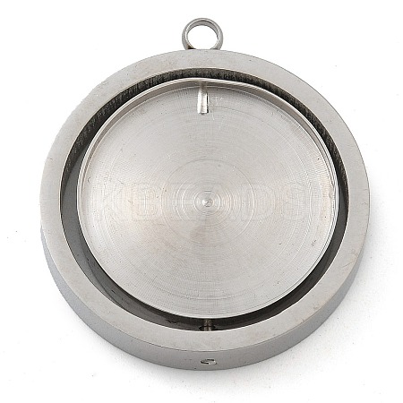 304 Stainless Steel Pendant Cabochon Settings LS-STAS-M084-04P-1