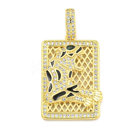 Brass Micro Pave Cubic Zirconia Pendants KK-K354-16G-G-1