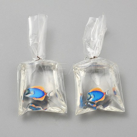 Transparent Resin Big Pendants RESI-TAC0024-01E-1